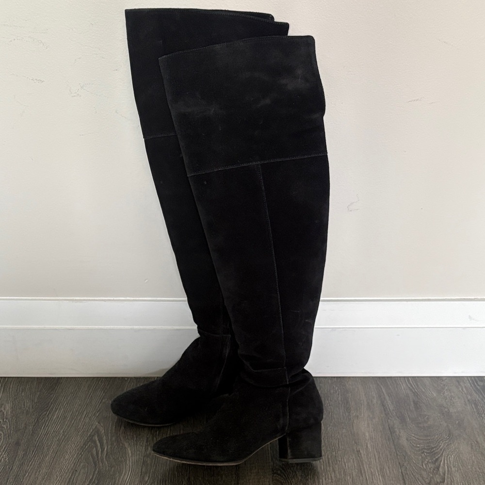 Club Monaco Elegant Black Over-the-Knee Boots - Picture 2 of 2